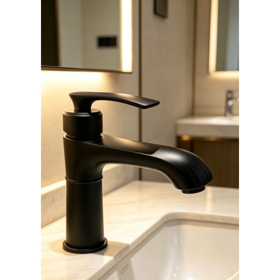 8004 chrome and black basin mixer,stock