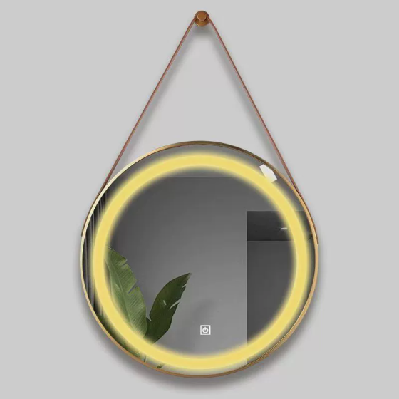 T110  led mirror and light(Warm colors, white, blue),With back panel ,+With Gold frame