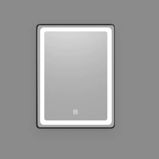 T129C-NGN 80*60 led mirror and light(Warm colors, white, blue),With back panel  with Black border STOCK