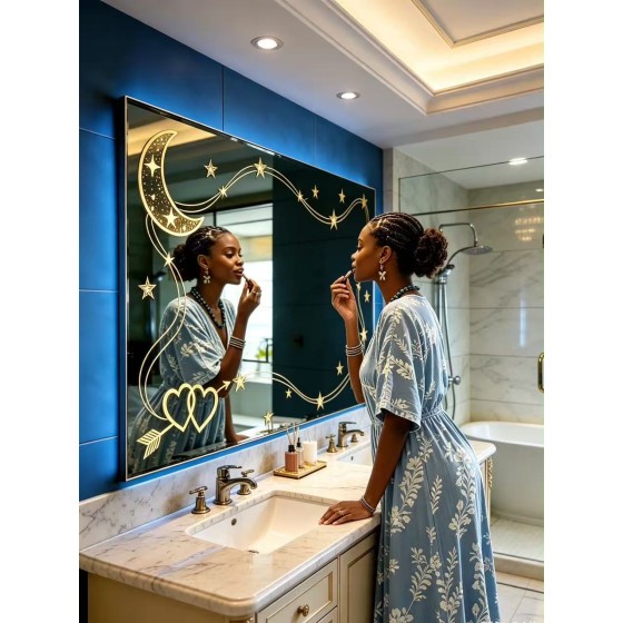 N40 120*80cm mirror,moon&stars two herts, STOCK