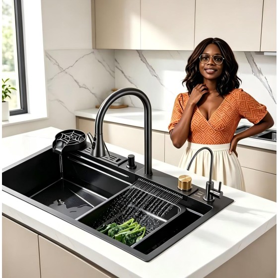 T316-NGN 80*45 black sink ,STOCK
